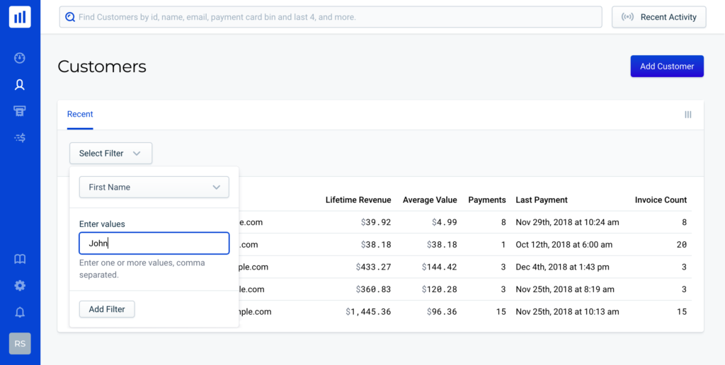 customer-filtering