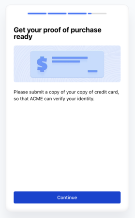 Proof of purchase screen 2