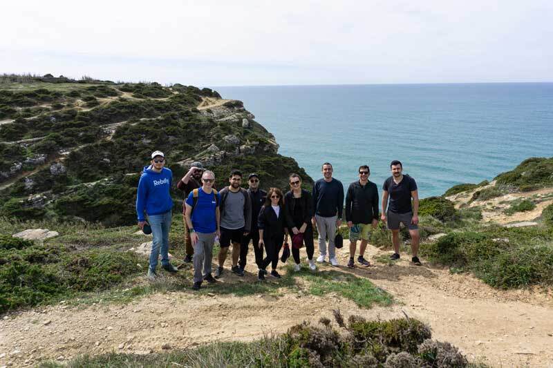 group shot on the cliffs